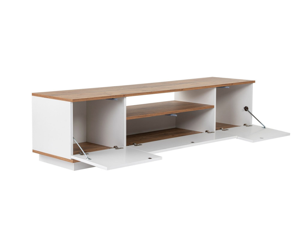 Suporte para televisor em madeira "Veramont" - 180 x 44 x 44 cm - Castanho
