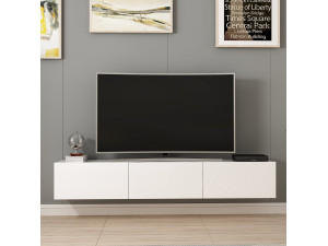 Móvel TV suspenso "Rigel" em madeira - 180 x 32 x 30 cm - Branco 2