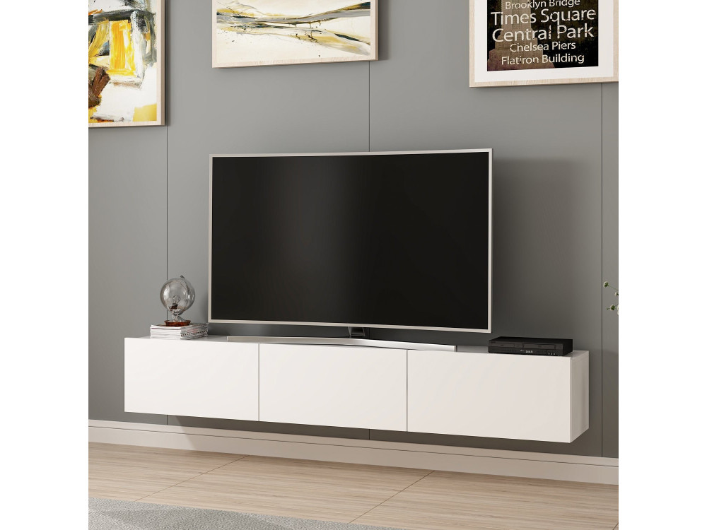 Móvel TV suspenso "Rigel" em madeira - 180 x 32 x 30 cm - Branco