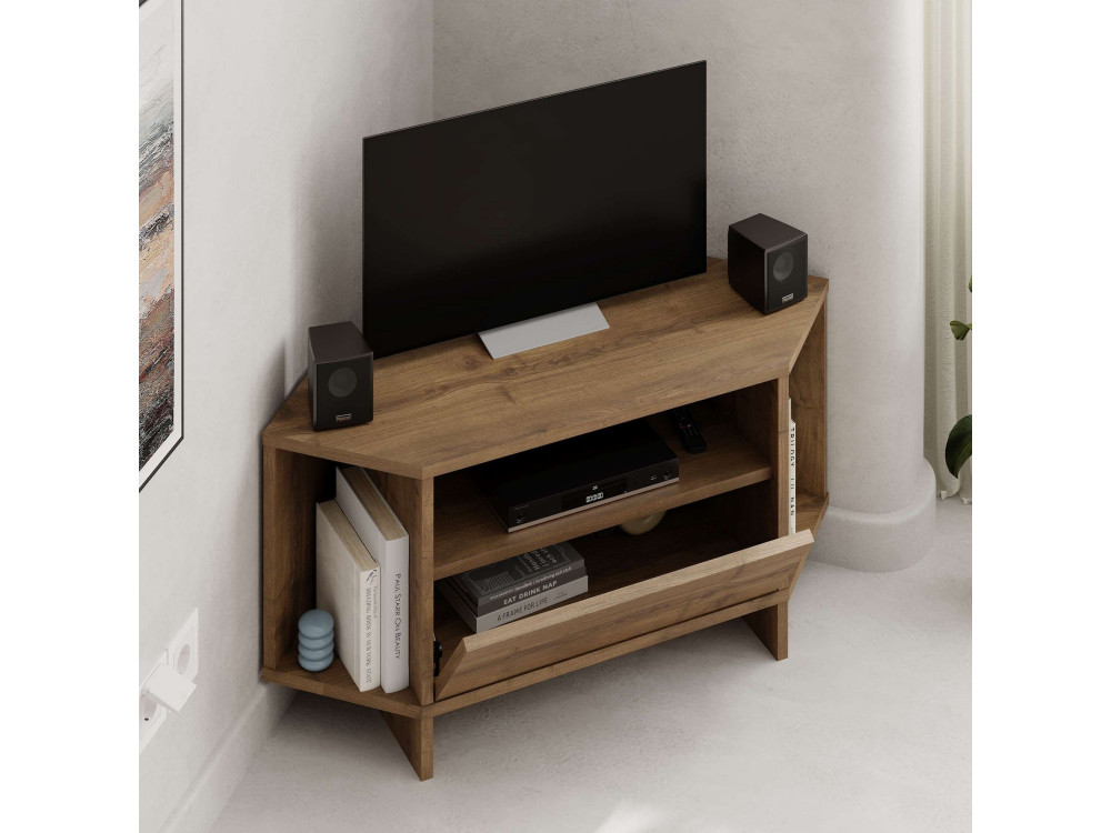 Mesa de TV de madeira "Viva" - 95 x 35 x 45 cm - Castanho