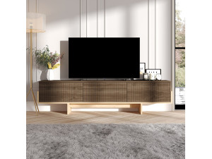 Suporte de TV em madeira "Hege" - 180 x 30 x 44 cm - Castanho 2
