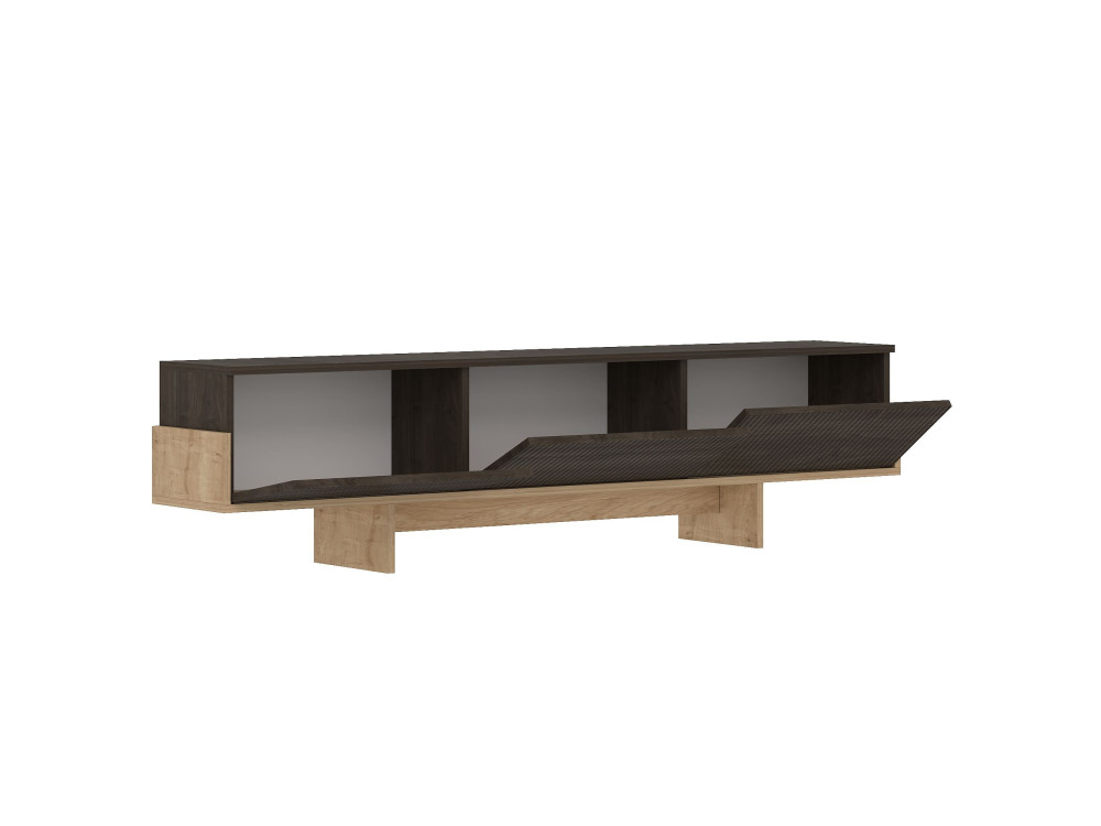 Suporte de TV em madeira "Hege" - 180 x 30 x 44 cm - Castanho