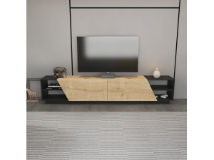 Suporte para televisor em madeira Rhodes" - 240 x 37 x 47 cm - Bege 2