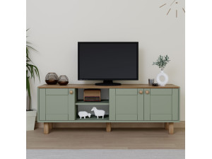 Mia" suporte para TV em madeira - 160 x 40 x 56 cm - Verde 2