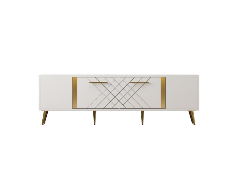 Suporte de TV em madeira "Detas" - 150 x 35 x 48 cm - Dourado