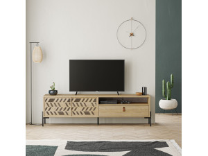 Suporte de TV em madeira "Dionysos" - 170 x 45 x 48 cm - Bege 2