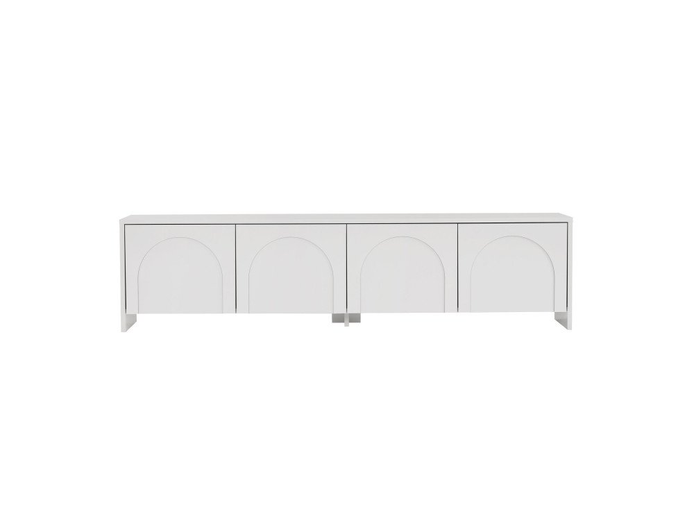 Suporte para televisor em madeira "Aurelia" - 180 x 32 x 45 cm - Branco