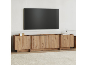 Suporte de TV em madeira "Lowen" - 180 x 35 x 46 cm - Pinho Atlântico / Antracite 2