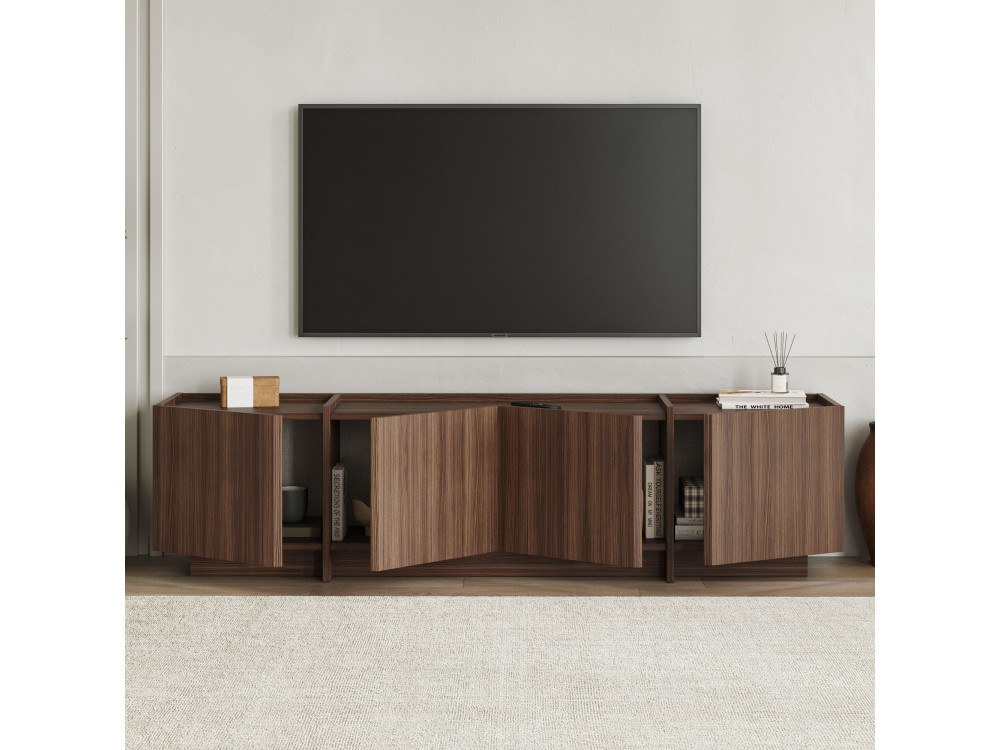 Suporte para televisor em madeira "Lowen" - 180 x 35 x 46 cm - Nogueira Milano