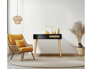 Consola de cana "Marine" - 100 x 29 x 81 cm - Preto 2