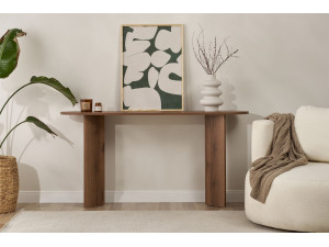 Mesa de consola de madeira "Sira" - 150 x 35 x 75 cm - Nogueira 2