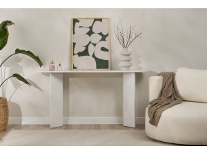 Mesa de consola de madeira "Sira" - 150 x 35 x 75 cm - Branca 2