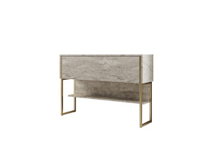 Consola de madeira "Luxe" - 120 x 30 x 80 cm - Travertino dourado