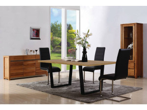 Mesa de jantar "Hollywood" - 200 x 100 x 76 cm - cor: Carvalho / Preto 2