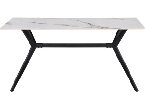 Mesa de jantar em cerâmica "Boréal" - 4 a 6 pessoas - 160 cm - Branca