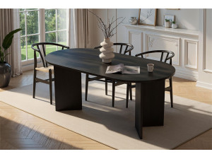 Mesa de jantar de madeira "Sablin" - 180 x 89 x 75 cm - Madeira preta 2