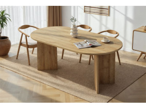 Mesa de jantar de madeira "Sablin" 180 x 90 x 75 cm - carvalho de Cádis 2