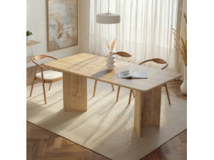 Mesa de jantar de madeira "Linza" 180 x 90 x 75 cm - Carvalho mel 2