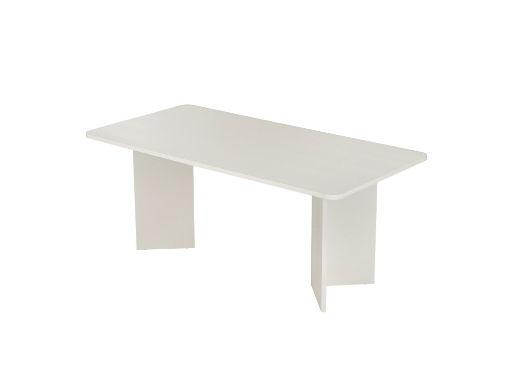 Mesa de jantar de madeira "Linza" 180 x 90 x 75 cm - Madeira branca
