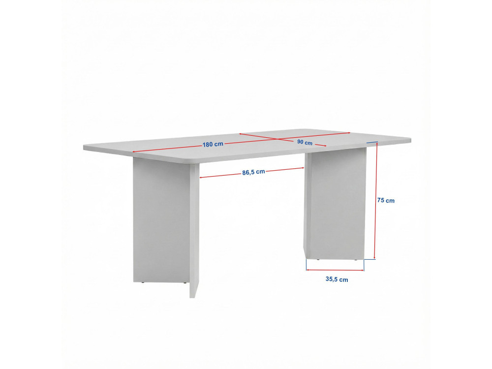 Mesa de jantar de madeira "Linza" 180 x 90 x 75 cm - Madeira preta