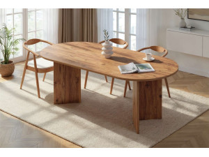 Mesa de jantar de madeira "Sabella" 200 x 90 x 75 cm - Pinho Atlântico 2