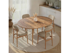 Mesa de jantar extensível de madeira "Viona" 100 x 100 x 75 cm - Pinho Atlântico 2
