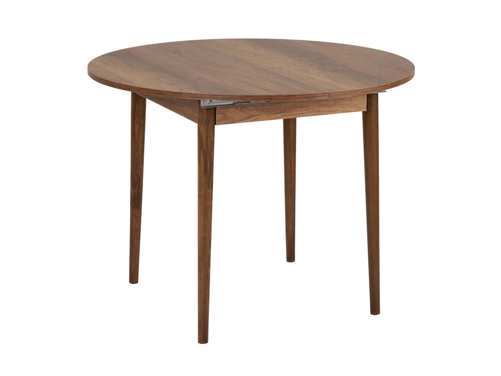 Mesa de jantar extensível de madeira "Viona" 100 x 100 x 75 cm - Nogueira Barok