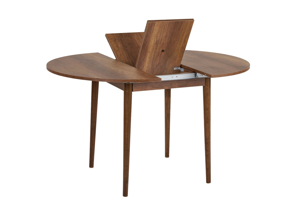 Mesa de jantar extensível de madeira "Viona" 100 x 100 x 75 cm - Nogueira Barok