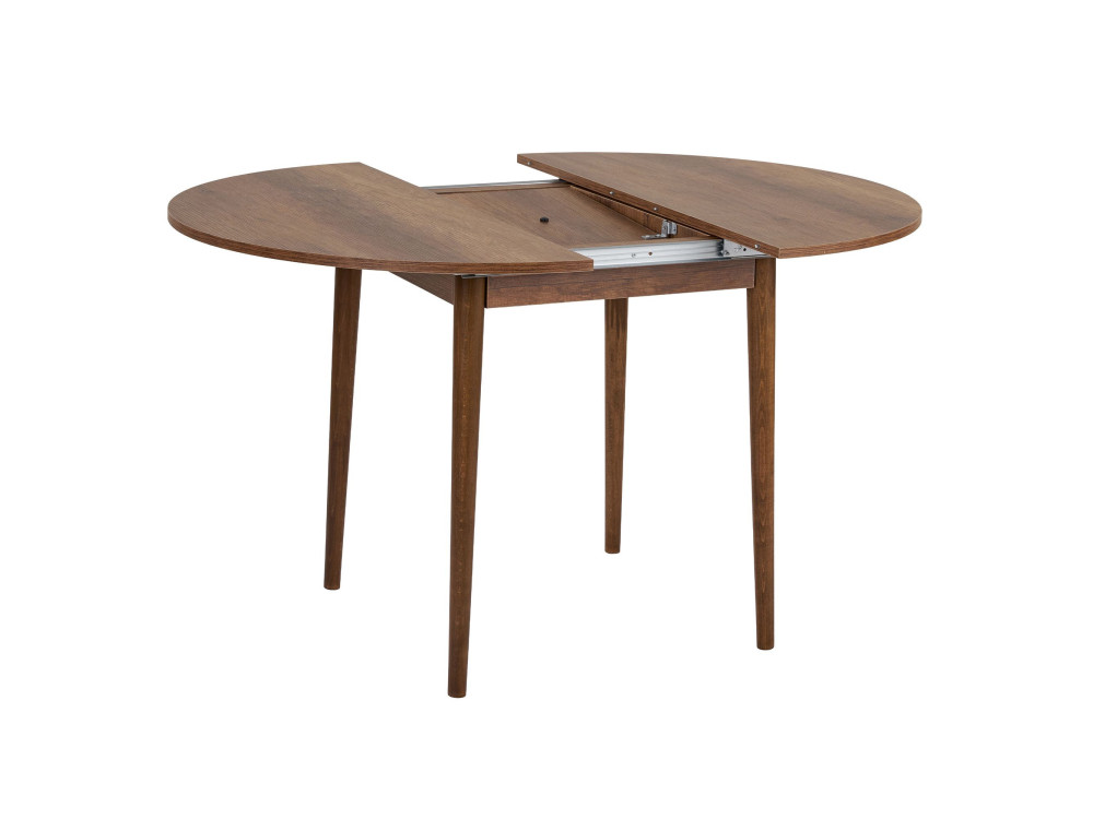 Mesa de jantar extensível de madeira "Viona" 100 x 100 x 75 cm - Nogueira Barok