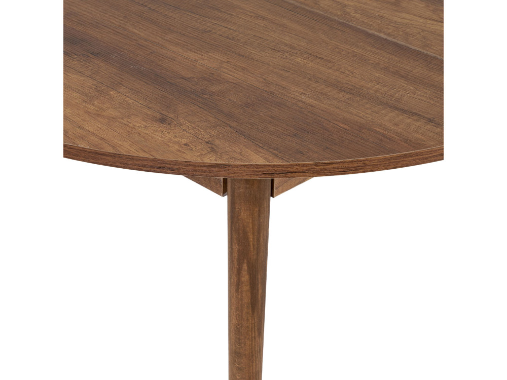Mesa de jantar extensível de madeira "Viona" 100 x 100 x 75 cm - Nogueira Barok