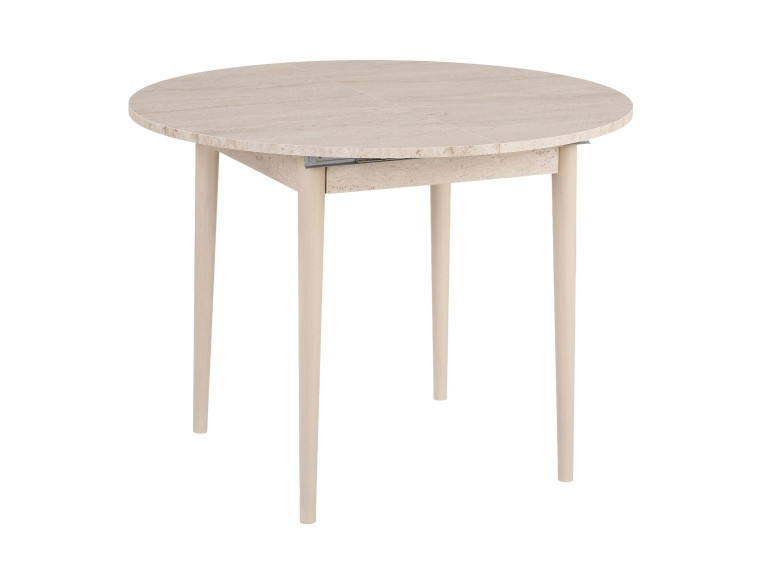 Mesa de jantar extensível de madeira "Viona" 100 x 100 x 75 cm - Travertino
