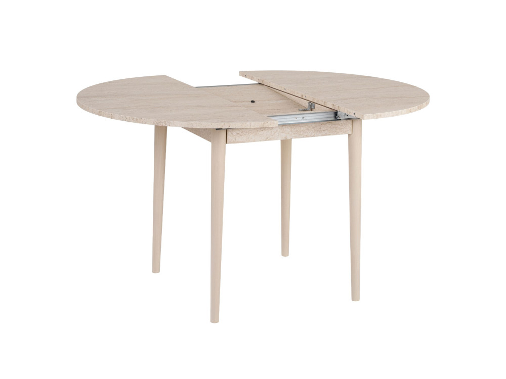 Mesa de jantar extensível de madeira "Viona" 100 x 100 x 75 cm - Travertino