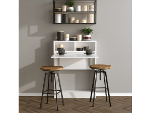 Mesa de jantar dobrável de madeira "Bracked" - 70 x 15 x 96 cm - Branco 2
