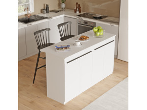 Mesa de cozinha em madeira "Lark" - 160 x 60 x 90 cm - Branco 2