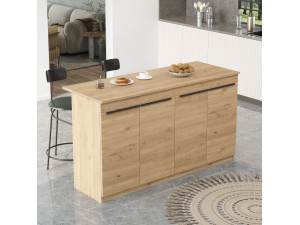 Mesa de cozinha em madeira "Lark" - 160 x 60 x 90 cm - Castanho 2