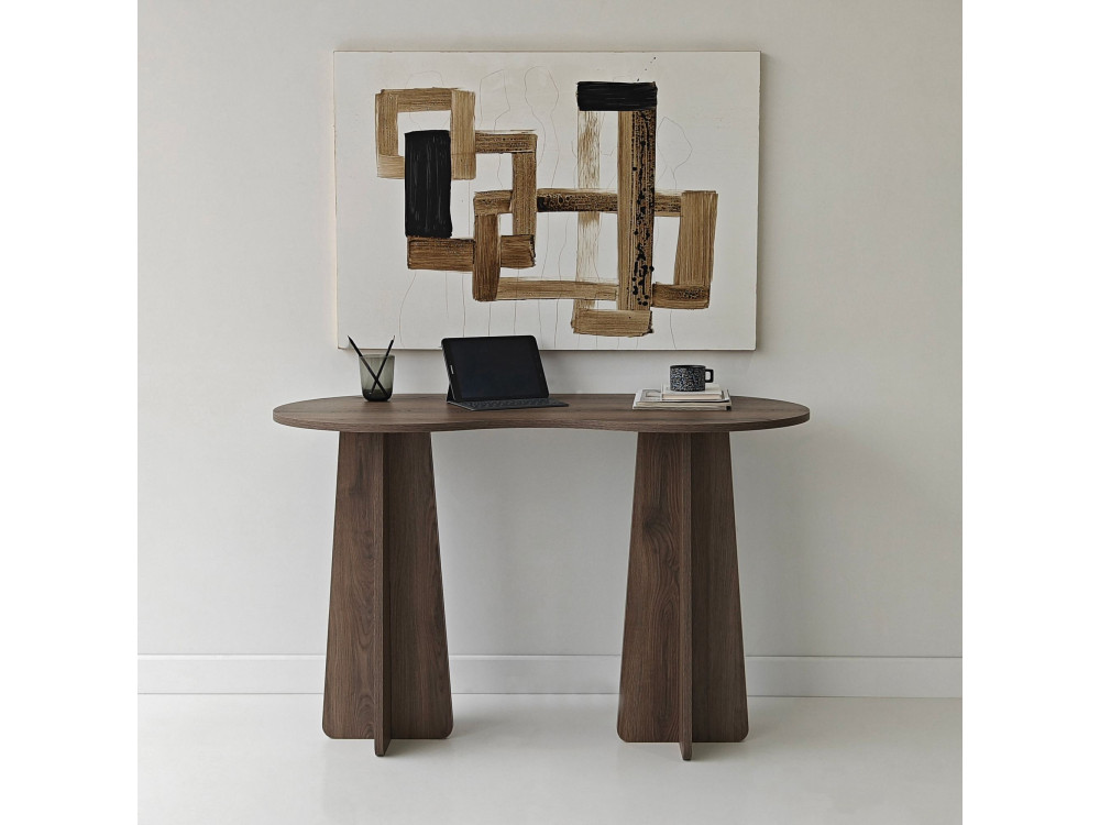 secretária de madeira "infinita" 120 x 60 x 75 cm - Nogueira