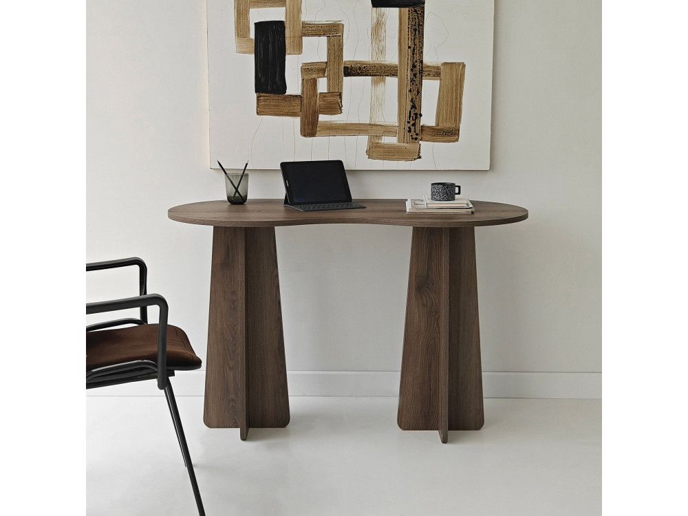 secretária de madeira "infinita" 120 x 60 x 75 cm - Nogueira
