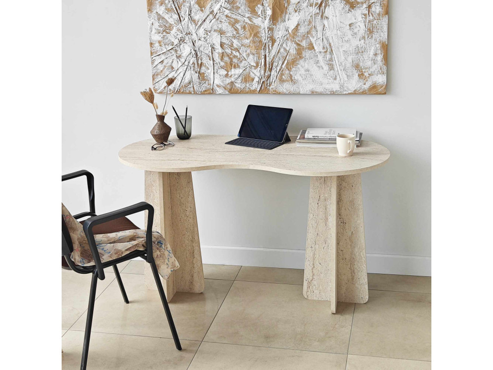 secretária de madeira "infinita" 120 x 60 x 75 cm - Travertino