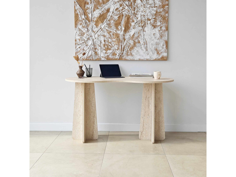 secretária de madeira "infinita" 120 x 60 x 75 cm - Travertino