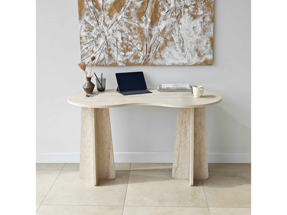 secretária de madeira "infinita" 120 x 60 x 75 cm - Travertino
