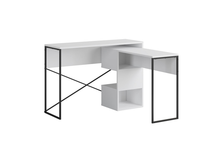Secretária modular de madeira "Badau" - 110 x 102 x 77 cm - Branco