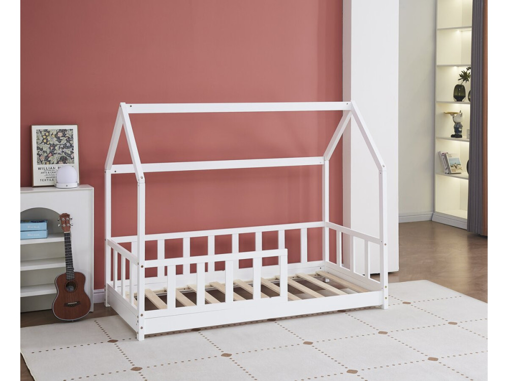 Cama cabine de madeira "Charlotte" - Branca - 80 x 160 cm -