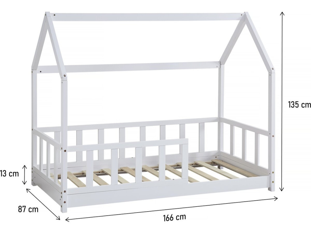 Cama cabine de madeira "Charlotte" - Branca - 80 x 160 cm -