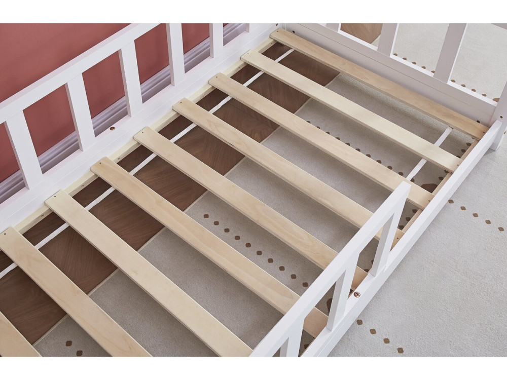 Cama cabine de madeira "Charlotte" - Branca - 80 x 160 cm -
