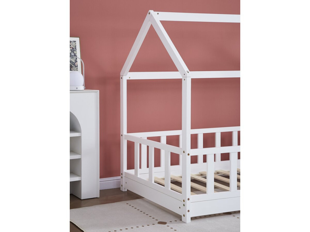 Cama cabine de madeira "Charlotte" - Branca - 80 x 160 cm -