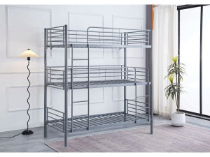 Beliche triplo de metal "HAVIN" - 90 x 190 cm - Cinza 2