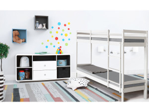 Beliche infantil de madeira "Lionel" 90 x 190 cm - Branco 2