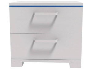 Mesa de cabeceira LED "Karina" - 41 x 38 x 39 cm - Branco 2