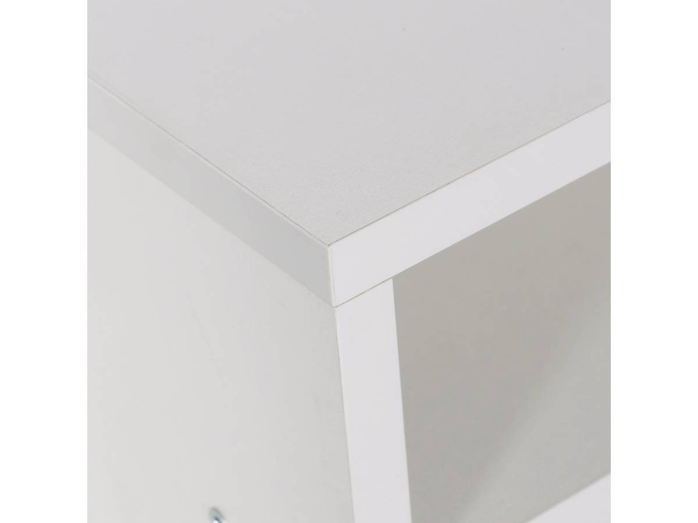 Mesa de cabeceira "York" 2 nichos - Branco