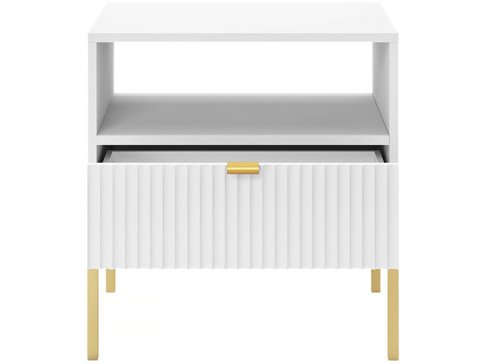 Mesa de cabeceira em madeira "Tunis" - Branca
